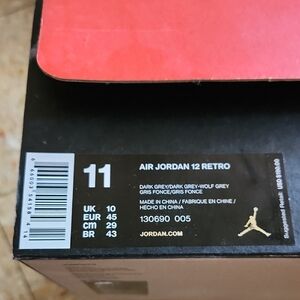 Jordan Air 12 Retro Dark Grey Sneakers Used Size 11